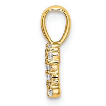 14K Yellow Gold Lab Grown Diamond Letter C Initial Pendant