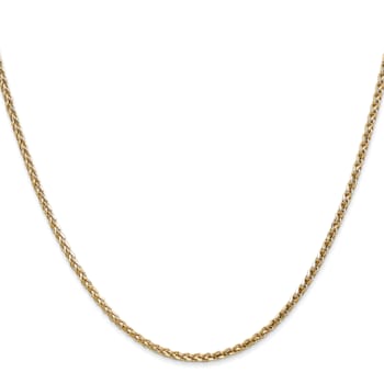 14k Yellow Gold 1.8mm Solid Diamond Cut Wheat Chain 30 inches