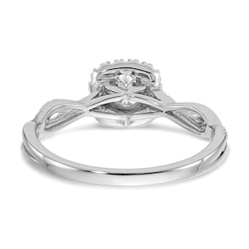Rhodium Over 10K White Gold Eternal Promise Lab Grown Diamond Halo Ring 0.62ctw