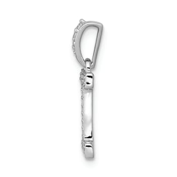 Rhodium Over 14K White Gold Diamond Gemini Zodiac Pendant