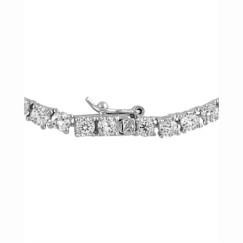 CZ Tennis Necklace In Sterling Silver 16 Inch