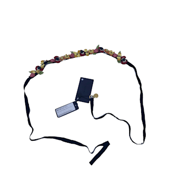 Prada Collane Pelle Tu Nero Black Vernice Garden Flower Belt