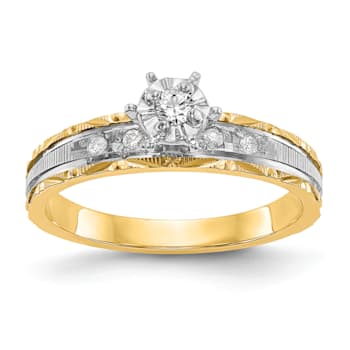14K Yellow Gold AA Quality Engagement Ring
