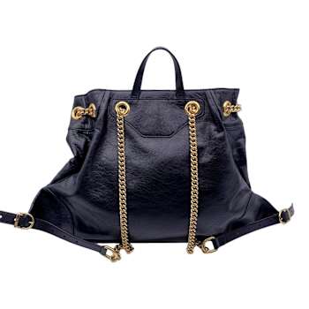 Gucci Black Leather Zumi Backpack Shoulder Backpack