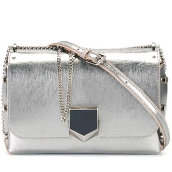 Jimmy Choo Metallic Silver Lockett Crossbody Shoulder Bag