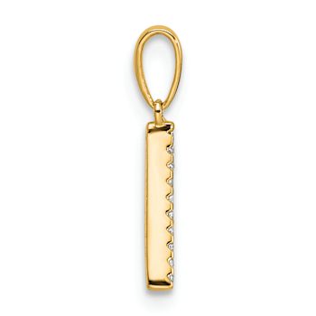 14k Yellow Gold Diamond Letter A Initial Pendant