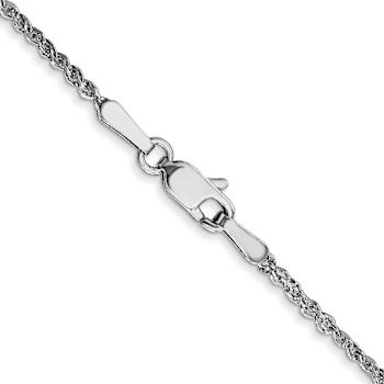 Rhodium over 14k White Gold Solid 1.7mm Diamond-Cut Rope 22 Inch Chain
