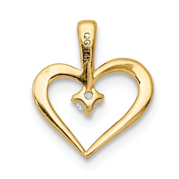14k Yellow Gold Diamond Heart Pendant