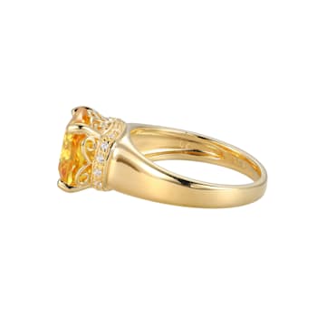 Yellow And White Cubic Zirconia 18k Yellow Gold Over Silver November
Birthstone Ring 7.10ctw