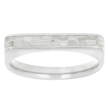 Mother-Of-Pearl Band Ring In Sterling Silver