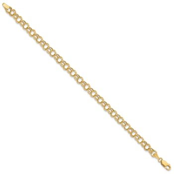 10k Yellow Gold 6mm Double Link Charm Bracelet