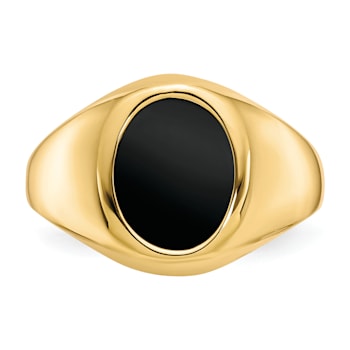10K Yellow Gold Onyx Men's Ring
