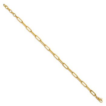 14K Yellow Gold Polished Fancy Link with 1-inch Extension Bracelet