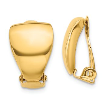 14k Yellow Gold Polished Non-pierced Earrings