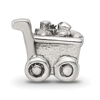 Sterling Silver Shopping Cart Bead