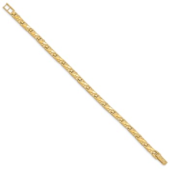 14k Yellow Gold Textured Nugget Bracelet