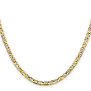 14k Yellow Gold 3.75mm Concave Mariner Chain 22 inch