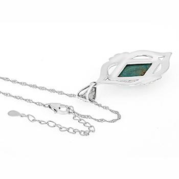 Kingman Green Turquoise Kite Pendant Necklace In Sterling Silver