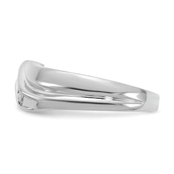 Rhodium Over 14K White Gold Lab Grown Diamond SI1/SI2, G H I, Men's Ring