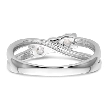 Rhodium Over 14K White Gold Lab Grown Diamond SI1/SI2, G H I, 3-Stone
Engagement Ring