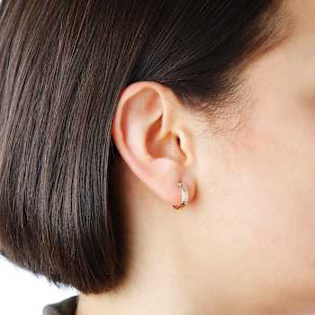 14K Yellow Gold Rope Design 1/2 Inch Hoop Earrings