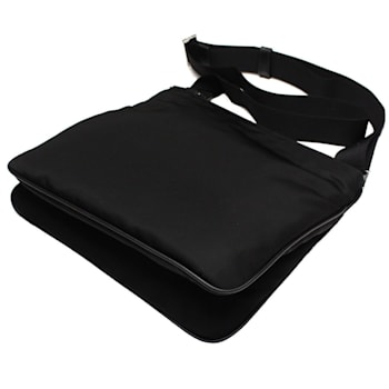 Prada Tessuto Saffiano Black Messenger Bag Cross Body