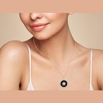 Sterling Statements 14K Yellow Gold Over Sterling Silver CZ Star
Medallion Necklace