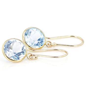 Sky Blue Topaz 14k Yellow Gold Dangle Earrings 5.00ctw