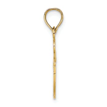 14k Yellow Gold Textured I Heart Football Charm