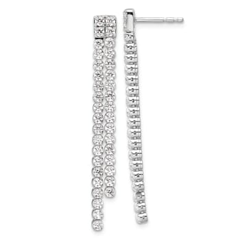 Rhodium Over 14K White Gold Lab Grown Diamond SI1/SI2, G H I, Post
Dangle Earrings