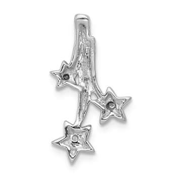 Rhodium Over 14k White Gold Diamond Shooting Stars chain slide