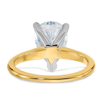 14K Yellow Gold With White Gold Accents 3 1/2 ct. D E F Pure Light Pear
Moissanite Solitaire Ring