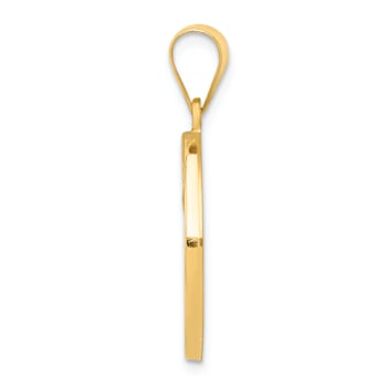 14k Yellow Gold Polished and Satin St. Matthew Medal Pendant