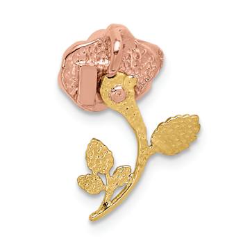 14k Yellow Gold and 14k Rose Gold with Rhodium Over 14k Yellow Gold Rose
Chain Slide Pendant