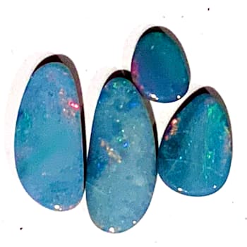 Opal on Ironstone Free-Form Doublet Set of 4 5.30ctw