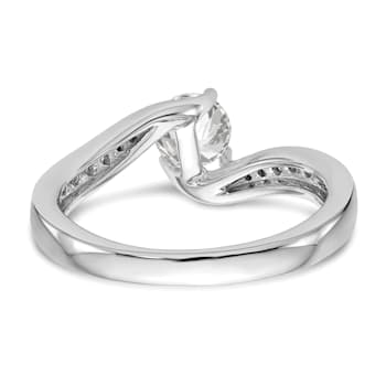 Rhodium Over 14K White Gold Lab Grown Diamond By-Pass Complete
Engagement Ring 0.656ctw