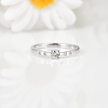 Rhodium Over Sterling Silver Lab Grown Diamond Solitaire Ring
