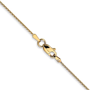 14k Yellow Gold 0.8mm Solid Diamond-cut Parisian Wheat 22 Inch Chain