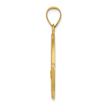 14k Yellow Gold Polished and Satin Saint Florian Medal Pendant