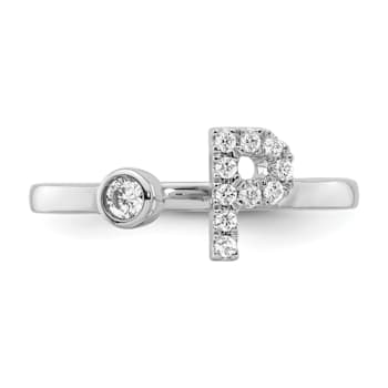 Rhodium Over 14K White Gold Lab Grown Diamond VS/SI GH, Initial P
Adjustable Ring