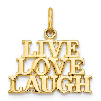 14k Yellow Gold Talking - Live Love Laugh Pendant