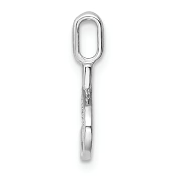 14K White Gold Diamond Letter S Initial Pendant