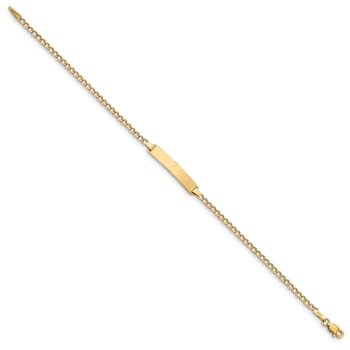 10k Yellow Gold Curb Link ID Bracelet