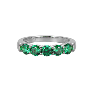 Green Cubic Zirconia Platinum Over Sterling Silver Ring 1.98ctw