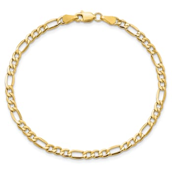 14k Yellow Gold 3.5mm Figaro Link Bracelet, 7 Inches