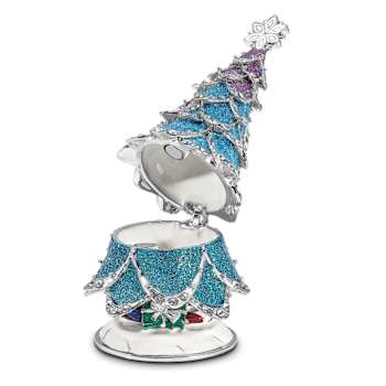 ARCTIC BLUE Christmas Tree Trinket Box