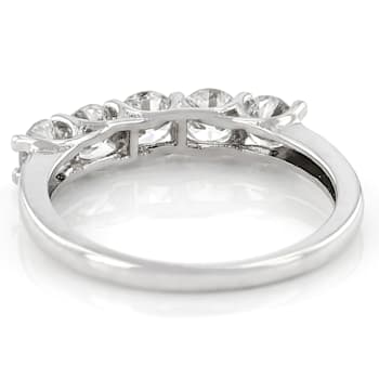 Lab-Grown Diamond Five-Stone Band Ring In 14K White Gold 1.00ctw