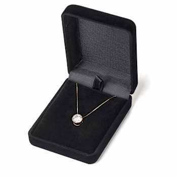 White Cubic Zirconia 14k Yellow Gold Pendant With Chain 1.50ctw