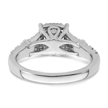 Rhodium Over 14K White Gold Lab Grown Diamond VS/SI GH, Cluster Ring 0.988ctw