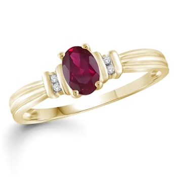 Red Ruby 14K Gold Over Sterling Silver Ring 0.60ctw